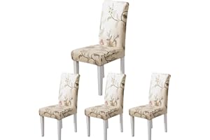 ARNTY Coprisedie con Schienale 4/6 Pezzi, Elasticizzati Jacquard Lavabile Moderno, Copri Sedia per Moderna Sala da Pranzo Hotel Ristorante (H, 4 Pezzi)