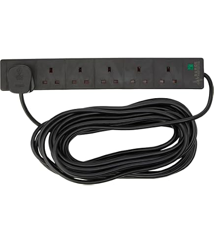 Prolunga PremiumCord 5m Con 6 Prese Francesi – 230V 10A 2300W, Senza Interruttore, Sicurezza Bambini, Bianca - 3