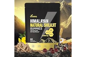 VivoNu Shilajit Gummies, Ingrédient Himalayan Premium SHILAJIT pour Hommes, Riche en Acide Fulvique Humique, +85 Minéraux & Oligo-Éléments