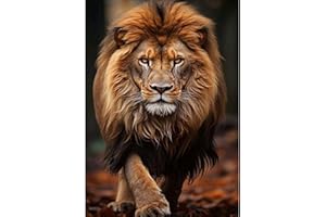 Lxmsja Lion Diamond Painting Adulte, 5D Diamond Painting Lion, Animaux Broderie Diamant Kit Complet, DIY Peinture Diamant Strass Point de Croix Cristal Painting pour Murale Décoration 30x40cm