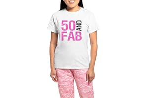 CafePress Fabulous 50Th Birthday Women's Light Pajamas Women's Novelty Cotton Pyjama Set, Comfortable PJ Sleepwear