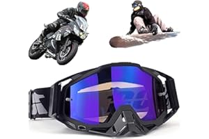 Yoihuqi Gafas Esquí, Gafas Moto Polvo, Gafas Snowboard Espejo, Dirt Bike Off-Road Goggles, Prueba Viento a Prueba de Polvo Gafas, para Bicicletas Montaña, Esquís o Cascos Abiertos