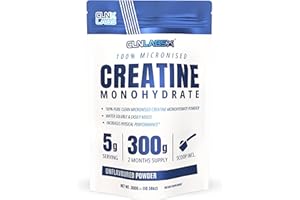 Creatine Monohydrate Powder - 300g (60 x 5g Servings) | 200 Mesh Fine Grade Powder, Pure & Mixes Easily | Includes Scoop | Unflavoured | Made in The UK by CLN Labs