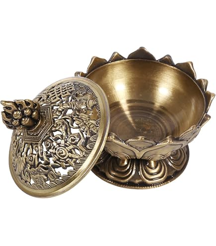 BEYLAB - Bruciatore di incenso, supporto per incenso di legno di sandalo, porta incenso Bakhoor, ideale per aromaterapia, yoga e spa, bruciatore per casa e chiesa cristiana - Oro