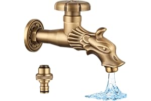 YS-YALOTRS Antique Robinet de Jardin Style Renaissance 1/2" Robinet Gargouille en Laiton pour Fontaine Design tête de Dragon Et machine à laver 1
