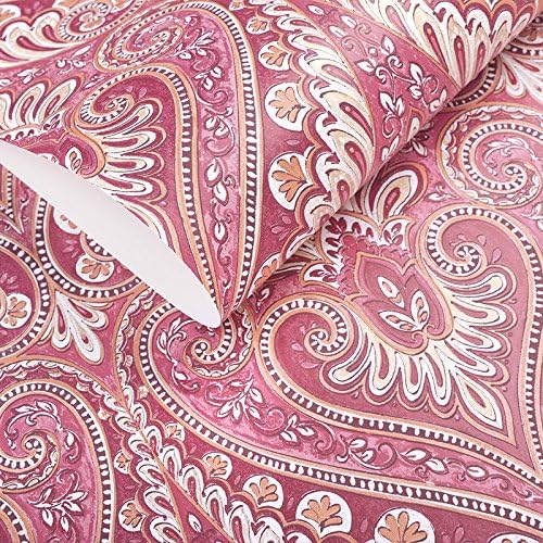 Reyqing Retro Bedroom, Living Room, Non-Woven Tv, Background, Wall, Wallpaper,7095-5 Ruby Red,Wallpaper Only