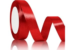 SERENEGLOW Cinta Roja Lazo Rojo Cinta Raso Roja Cinta Roja Tela Cinta Regalo 20mmx22m Cinta Para Envolver Regalos La Cinta Roja Lazos Regalo Cinta De Regalo Lazos Rojos Tela Rojo Seda Raso Cinta Tela Decorativa