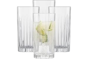 SCHOTT ZWIESEL Bicchieri per long drink Stage (set di 4), bicchiere per long drink con rilievo, bicchieri in cristallo lavabili in lavastoviglie (art. 121880)
