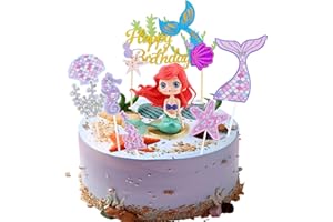 MQIAN Decorazioni Torta Sirena,Cake Topper Sirena,Oceano Toppers Torta,Glitter Mermaid Topper,Sirenetta Compleanno Decorazioni per Matrimonio,Festa di Compleanno (A)