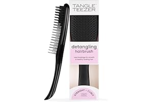 Tangle Teezer Ultimate Detangler Hairbrush - For Wet & Dry Hair - Detangling Brush for All Hair Types - Two-Tiered Teeth Reduce Breakage & Eliminate Knots - Liquorice Black