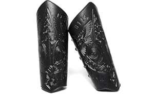 duoyif Protezioni Braccio Per Tiro Con l'Arco, Protezioni Braccio In Pelle, Protezioni Braccio Vichingo Medievale, Bracciali Medievali Per Carnevale Cavalieri Tiro Con l'Arco Cosplay