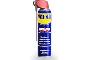 WD-40 Multi Use Lubricant Spray 250ml, Wide and Narrow Smart Straw, Multipurpose WD40 Spray Lubricant for DIY Maintenance, Water Displacement, and Protection on Gears, Threads, and Hinges