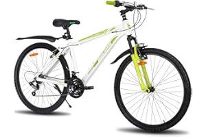 HILAND 24 inch Mountain Bike Hardtail Mtb Bike Bicycle suspension fork V brake SHIMANO 21 speeds gear for Men Women Boys and Girls white Aluminium Frame