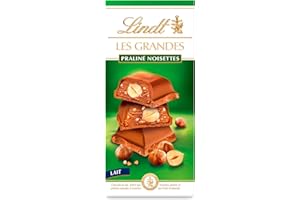 LINDT LES GRANDES PRALINÉ LAIT NOISETTES Tablette 225 g
