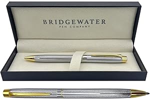 Bridgewater Pen Company Ladies Executive Ball Point Pen Collection, Boxed & Sleeved (Lincoln, Chrome & Gold Trim)
