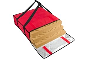 Trail maker Pizza Carrier Insulated Bags Large for Deliveries, Insulated Pizza Carrier Delivery Bag 20x20 Food Bag for Personal and Professional Use (Red)