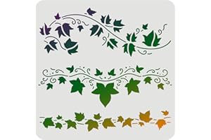 FINGERINSPIRE Edera Stencil 30 x 30 cm Classic Wall Border Leaf Stencil per pittura riutilizzabili vite stencil fai da te artigianato disegno a foglia stencil per pittura legno, pavimento parete