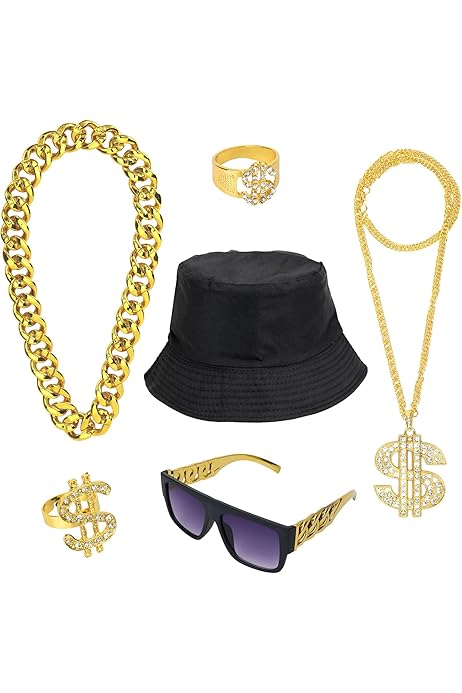 Amazon Fake Gold Chain Costume Sunglasses Fake Hip Hop Gold Chains