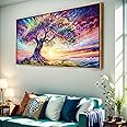 Wall Art Tree of Life Large Landscape Canvas Artwork Picture Modern Canvas Painting Artwork Canvas Prints Wall Decoration for Living Room Bedroom Office Home Wall Decor Framed Ready to Hang 20"x40"