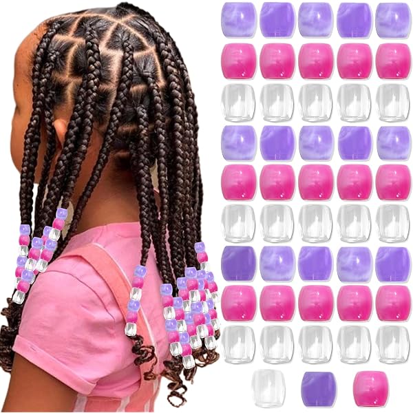 100 Perles Colorées à Gros Trous Pour Tresses Enfants - Accessoire Cheveux Récréatif Et Facile à Poser