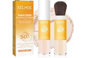 Sitovely Natural Sunscreen Setting Powder, SPF 50, Mineral Matte Finish Loose Face Powder, Translucent, Lightweight, Creates Soft Focus Effect, Oil Control, Minimizes Fine Lines & Pores