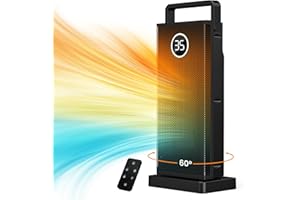 AUINSKY Calefactor bajo Consumo 2000 W, 3 Modos 60 ° Oscilante, Calentador Silencioso con Protección de Sobrecalentamiento para Salón, Dormitorio