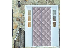 Redfire Thermal Protection Curtain Magnetic Thermal Door Curtain 110 x 220 cm, Hands-Free Thermal Curtain Cold Protection Thermal Insulated Door Curtain Oxford Cloth Full Size for Children's Room,