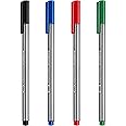 STAEDTLER 334 Triplus Fineliner Superfine Point Pens - 0.3mm - Black, Blue, Red & Green - Pack of 4