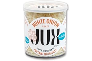 JUX Freeze-Dried White Onion | 100% Natural & Nutrient-Rich | Rehydrates Instantly for Cooking, Sauces & Garnishing | Long Shelf Life | Equals 280g of White Onion | No Additives, Vegan