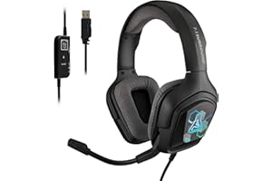 THE G-LAB Korp COBALT 7.1 Zestaw słuchawkowy z przestrzennym dźwiękiem, podświetleniem RGB, elastycznym, lekkim i wygodnym mikrofonem - kompatybilny z PC, PS5 i PS4 (Czarny)