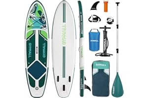 GYMMALL SUP Gonfiabile, Tavola SUP Gonfiabile per Adulti e Ragazzi di Tutti i Livelli, Design Ampio e Antiscivolo della Tavola, con Accessori Premium e Borsa Storage Inclusi