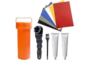 GOCUODE Kayak Inflatable Repair Kit, with PVC Patches, Professional Wrench, Glue and Storage Bucket, Paddle Board Repair Kit for Kayak Boat Raft Surfboard