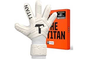 T1TAN Classic White-Out Junior Gants de Gardien de But Junior, Gants de Football, Tailles 3-6, pour garçons et Filles, de 4 à 11 années