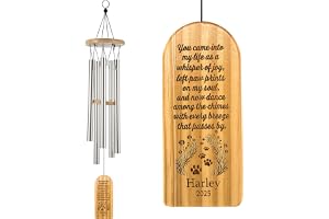 Personalized Wind Chime for Loss of Pet, Dog Memorial Gift, Sympathy Bereavement Keepsake for Loss of Dog, Custom Windchime (