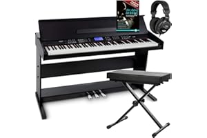 Piano digital FunKey DP-88 negro set con auriculares, banco y manual