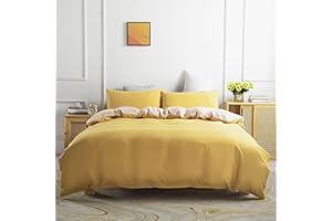 JEMIIPEE Juego de Funda Nordica 100% Microfibra Reversible Cama 135/150 Suave Fundas Nórdicas Color Sólido Funda Edredon 220x240 cm y 2 x Fundas de Almohada de 50x70 cm, Ámbar/Broncearse