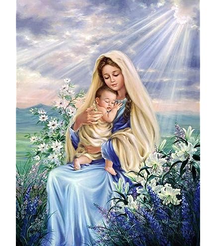 YSCOLOR Diamond Painting Diamante Pieno 5D Fai Da Te Cristiano Gesù Vergine Maria Pittura Diamante Gesù Diamante Ricamo Mosaico Decorazione Della Casa Z395 30x40cm