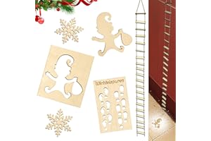 NTWDBY Wichtelschablone Fußabdrücke, Wichtel Schablone Fenster, Wichtel Schablone Weihnachten, Weihnachtswichtel Elf Fußabdrücke, Holz Wichtel Schablon, Wichtel-Strickleiter, für Glass Door Floor