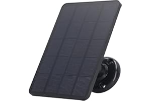 ELPRICO Panneau Solaire Étanche 10 W pour Caméra de Sécurité Extérieure - Port Micro USB (Noir)