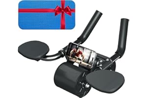 YTLOOSPT Automatic Rebound Abdominal Wheel, Ab Roller Exercise Wheel with Elbow Support, Abdominal Exercise Wheel, Core Exercise Equipment for Fitness Home Gym Workout - Mute Roller, Dual Wheel Design