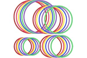OOTSR 24pz Anelli di Lancio in plastica per Giochi di Anelli Toss, Giochi di Pratica di velocità e agilità, Giochi di Partito, Carnevale, Giardino, Dentro Fuori (4 Taglie, 6 Colori)