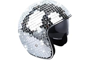 WENBONES Cappello Ball Disco, cappello a specchio da discoteca, caschi da Discoteca Vetro Specchio Glitterato, Splendidi caschi per DJ,Festa, Danza, Discoteca