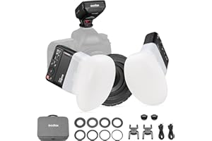 GODOX MF12-DK1 Flash Macro y Domo Difusor, Control Inalámbrico 2.4G, Modo TTL/M, Compatible con Nikon, Sony, Canon, Fuji, Olympus y Panasonic