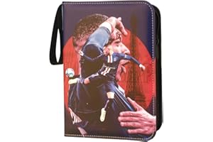 Oirigaga Sammelalbum für Fußball Karten, 4 Pocket Fussball Sammelkarten Album Ordner Hält 400 Karten, Sport Karten Mappe Heft mit Reißverschluss, 50 Herausnehmbaren Seiten, Groß Karten Binder Halter