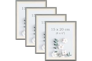 YoHyien 4 Pezzi Cornici Foto 15x20 cm, Cornice Portafoto da Tavola 20x15, Decorative Cornice per Foto da Muro, Photo Frame for Wall (Verde Salvia, 15 x 20 cm)