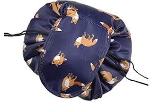 Sac Cosmétique, ONEGenug Trousse de Maquillage, Organisateur à une étape de Conception de Cordon, Pochette Cosmétique pour Les Femmes Paresseuses (Bleu foncé)