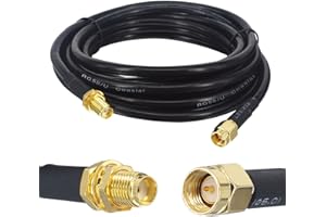 Boobrie Cable SMA RG58 Mejorado 3M - Macho a Hembra Cable de Extensión y Antena WiFi para Enrutador LAN Inalámbrico 3G 4G LTE (No para TV)