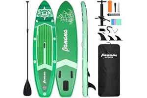Panana Inflatable Stand Up Paddle Board 10'x30’’x6’’, Premium Surfing Board Kit for Youth & Adults, SUP with Adjustable Paddle Hand Pump Fin Leash Backpack