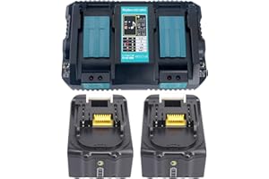 YASI MFG 2 Sztuki 18 V 5 Ah BL1850 i Ładowarka DC18RD Podwójna Szybka Ładowarka do Makita BL1830 BL1840 BL1850 BL1860 196933-6, Radio DMR100, DMR101, DMR102, DMR103B, DMR104, DMR105, DMR108