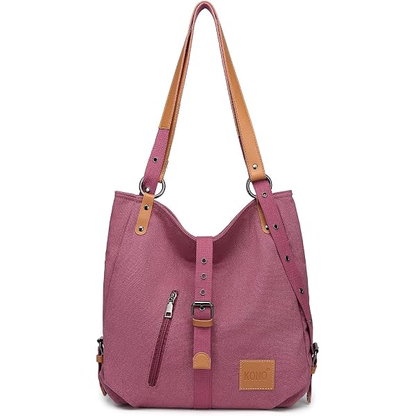 Sac à Dos Convertible En Toile - 13.4x13.4x6.7 Pouces - Bandoulière, épaule Ou Fourre-tout - Style Vintage